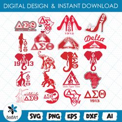 delta sigma theta sorority svg bundle, funny svg, cricut svg files, svg, png,eps, dxf