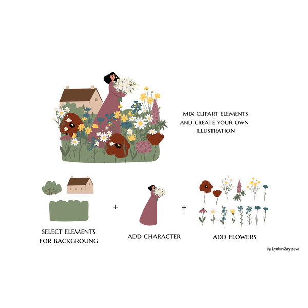 Wildflower meadow girl clipart-diy-illustration (4).jpg