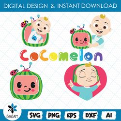 cocomelon svg, bundle cocomelon clipart, cocomelon party supplies cocomelon bundle