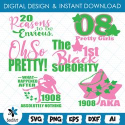 alpha kappa alpha svg bundle, alpha kappa alpha svg, sorority svg, aka woman svg