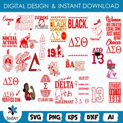 delta sigma theta sorority svg bundle, funny svg, cricut svg files, svg, png, eps, dxf