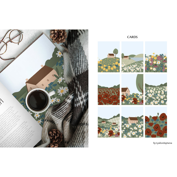 Wildflower meadow girl clipart-card-landscape (2).jpg