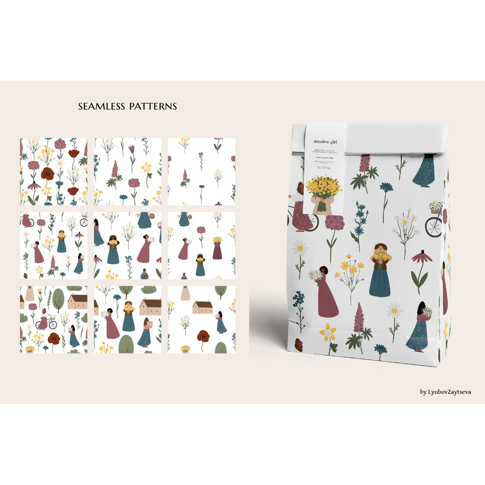 Wildflower meadow girl clipart-pattern (2).jpg