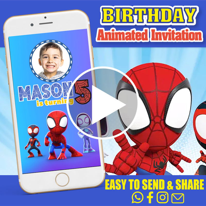 Spidey and his amazing friends birthday video invitation01jpg