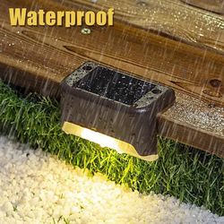 Outdoor Step Lights Waterproof Led Solar lights for Railing Stairs Step Fence Yard Patio and Pathway