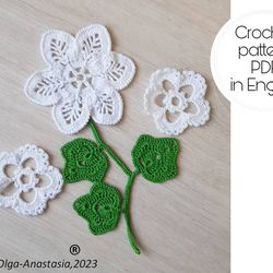 Bouquet of flower  crochet pattern , crochet motif , crochet flower pattern , crochet decor .