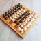 plastic chess checkers soviet chess wooden board