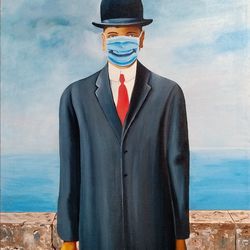Painting Surrealism Portrait of a Man Fantasy Oil Painting 27*35 inch Artwork