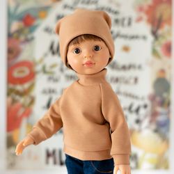 Sweatshirt for dolls Paola Reina, Siblies Ruby Red, Little Darling, Minouche, 13 inch doll clothes, unisex doll outfit