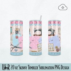 Needlework 20 oz Skinny Tumbler Sublimation PNG Design t0047