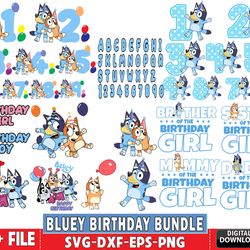 120 file bluey birthday svg, bluey birthday bundle svg, for cricut, vector file, digital, file cut, instant download