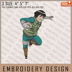 Rock Lee Embroidery Files, Naruto, Anime Inspired Embroidery Design, Machine Embroidery Design