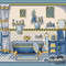 Antuque Blue Bathroom cross stitch pattern