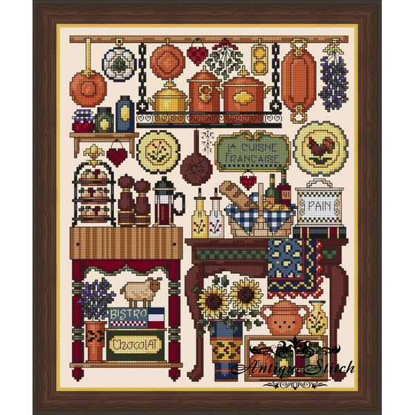 French Country Kitchen cross stitch pattern
