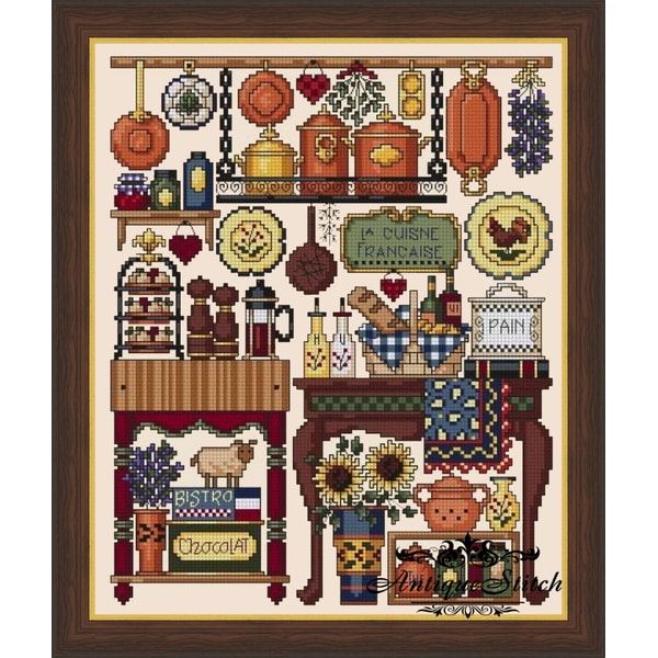 Mini Inspire French Country Kitchen Vintage Cross Stitch Pattern PDF mini | Inspire ...