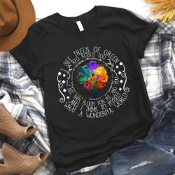 i see trees of green red rose too tree shirt, hippie silhouette shirt, hippie tee, peace shirt