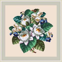 Magnolia Bouquet 68 Vintage Cross Stitch Pattern PDF Garden Flowers embroidery Compatible Pattern Keeper