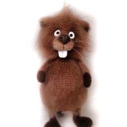 Crochet toy beaver forest animal