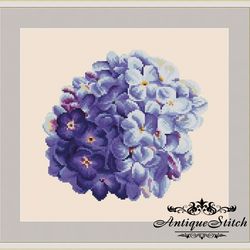 Blue Hydrangea 90 Vintage Cross Stitch Pattern PDF Garden Flowers embroidery Compatible Pattern Keeper