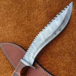Kukri Damascus Knife Hunting Knife for Survival with leather Sheath