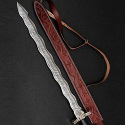 Damascus Steel Art Fancy Sword Handmade Modern Sword Gift