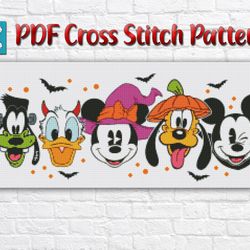 Disney Cross Stitch Pattern / Halloween Cross Stitch Pattern / Mickey Mouse Cross Stitch Pattern / Cartoon Instant Chart