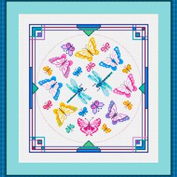 ART DECO SUMMER SAMPLER Cross stitch pattern PDF by CrossStitchingForFun, Instant Download, ART DECO SERIES cross stitch