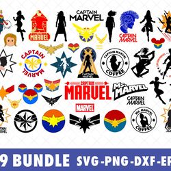 captain marvel svg bundle files for cricut, silhouette, captain marvel svg, captain marvel svg bundle
