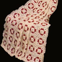 touch of burgundy afghan vintage crochet pattern 235