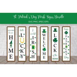 st. patricks day porch sign svg bundle. patricks day vertical signs.