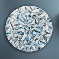 Gemstone Painting Original Art Diamond Painting Gift for Jeweler Abstract Painting Round Home Decor Diamond Wall Art