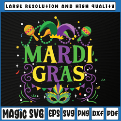 Retro Mardi Gras Party Hat Svg, Mardi Gras Beads Svg, Mardi Gras Hat Svg, Mardi Gras Carnival, Digital Download