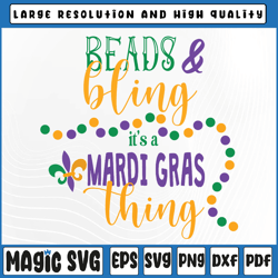 beads and blings it's a mardi gras thing svg, mardi gras beads svg, mardi gras carnival, digital download