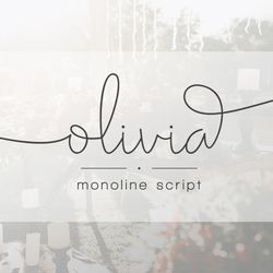 Olivia – Elegant Monoline Script Trending Fonts - Digital Font