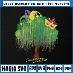 mardi gras tree beads new orleans 2023 watercolor festival png, mardi gras carnival, digital download