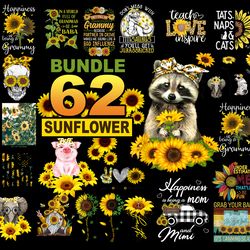 Combo Sunflower PND Bundle, American Flag Sunflower png, You Are My Sunshine png, Funny Skull Sunflower, Digital Downloa