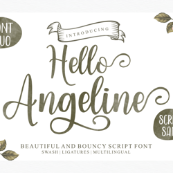 hello angeline font duo trending fonts - digital font