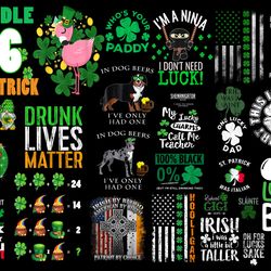 St Patrick's Day PNG Bundle | 46 Shirt Designs | Funny St Patrick's Quotes | Irish PNG | Lucky PNG | St Patrick's Cut Fi