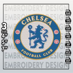 Chelsea Football Club Embroidery Designs, Chelsea Logo Embroidery Files, Chelsea , Machine Embroidery Pattern