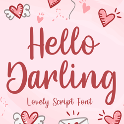 hello darling lovely script trending fonts - digital font