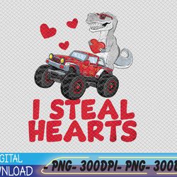 Kids I Steal Hearts Dinosaur Valentines Day PNG, Digital Download