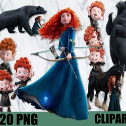 120 png brave clipart merida digital download, svg file cut digital download
