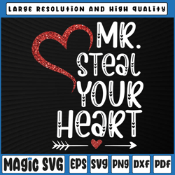 valentine mr steal your heart glitter png, funny valentine png, valentine day, digital download