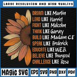 inspiring black leader black history month dream like martin svg, valentine day, digital download