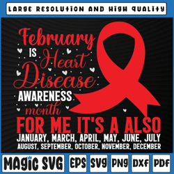 february is heart disease awareness month heart disease, love february svg, valentine day, digital download