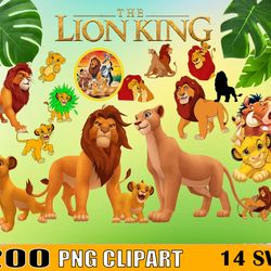 200 the lion king png, lion king png bundle, simba png, lion king silhouette, cricut file digital download