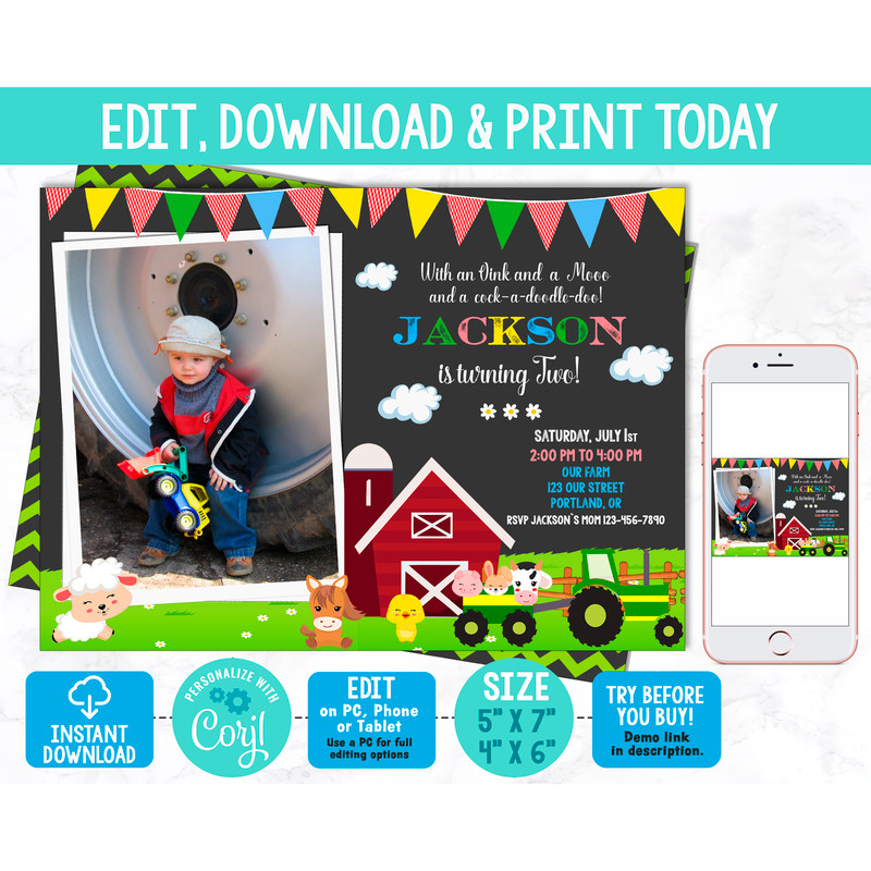 Photo-farm-birthday-invitation-for-boy-Farmer-party-invite.jpg