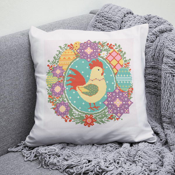 5 Easter Spring Rooster cross stitch pattern.jpg
