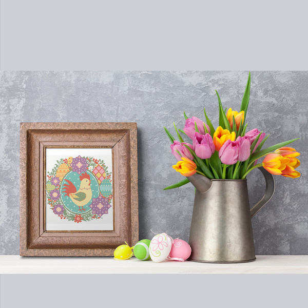 8 Easter Spring Rooster cross stitch pattern.jpg
