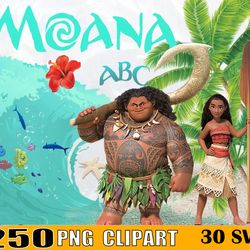 250 moana digital, moana png clipart, moana png, moana bundle png digital download
